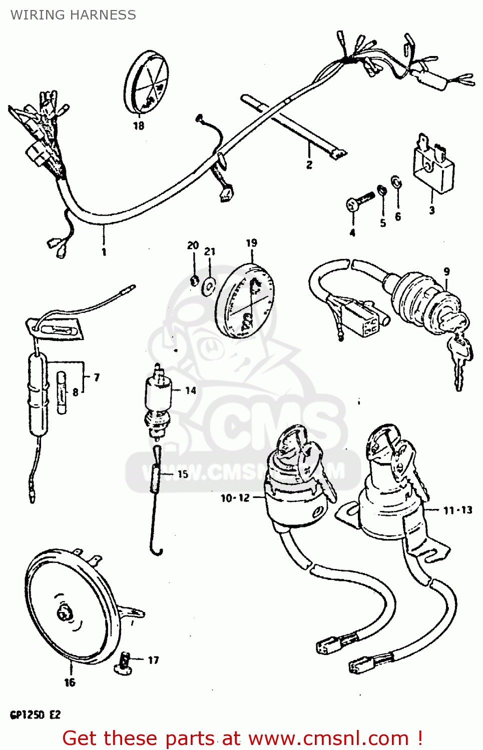 WIRING HARNESS GP125 1983 (D) (E02 E04 E17 E18 E21 E22 E41)