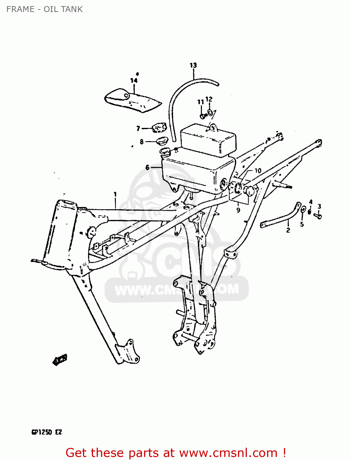 FRAME - OIL TANK GP125 1983 (D) (E02 E04 E17 E18 E21 E22 E41)