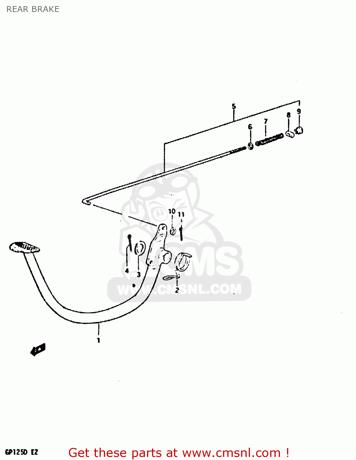 REAR BRAKE GP125 1983 (D) (E02 E04 E17 E18 E21 E22 E41)