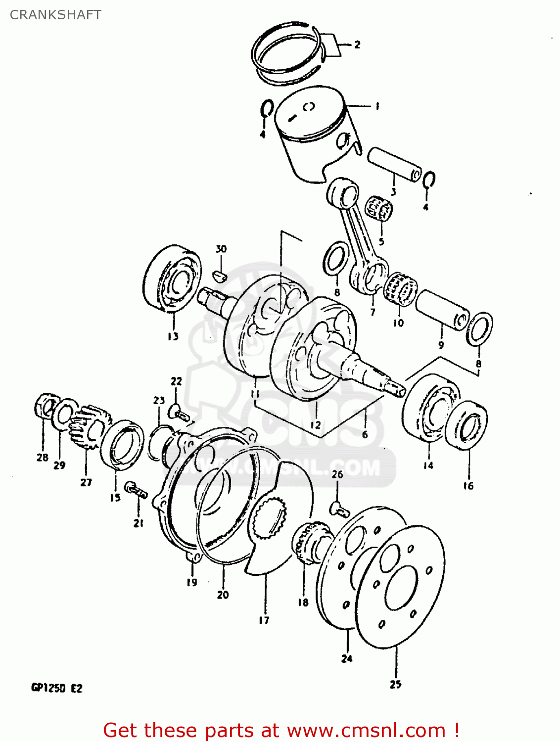 CRANKSHAFT GP125 1983 (D) (E02 E04 E17 E18 E21 E22 E41)