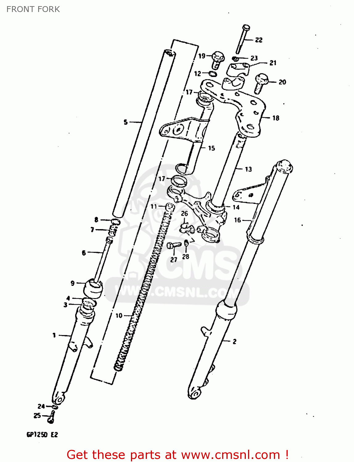 FRONT FORK GP125 1983 (D) (E02 E04 E17 E18 E21 E22 E41)