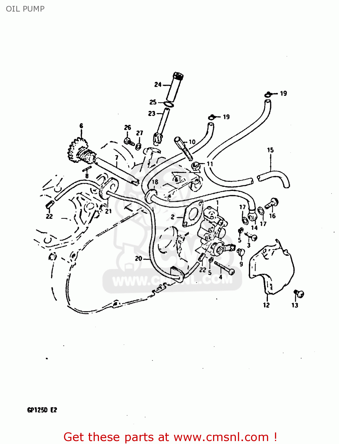 OIL PUMP GP125 1983 (D) (E02 E04 E17 E18 E21 E22 E41)