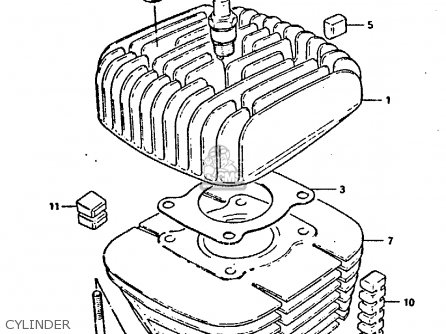 CYLINDER - GP125 1983 (D) (E02 E04 E17 E18 E21 E22 E41)