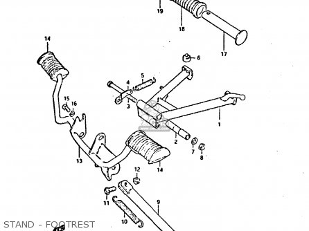 STAND - FOOTREST - GP125 1983 (D) (E02 E04 E17 E18 E21 E22 E41)