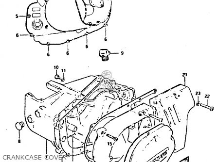  CRANKCASE COVER - GP125 1983 (D) (E02 E04 E17 E18 E21 E22 E41)