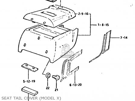 SEAT TAIL COVER (MODEL X) - GP125 1983 (D) (E02 E04 E17 E18 E21 E22 E41)