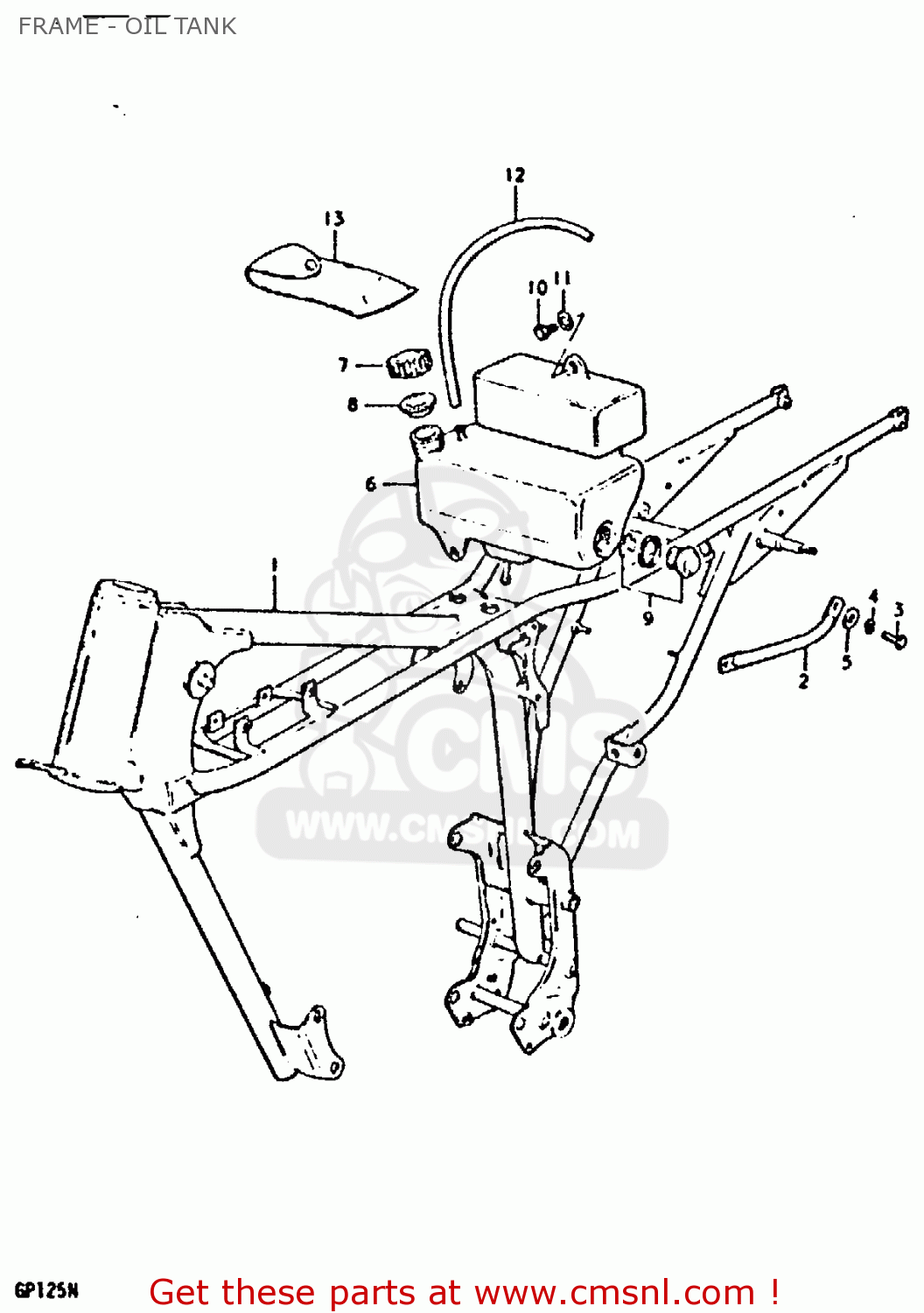 FRAME - OIL TANK GP125U 1978 (C) (E01 E02 E04 E06 E13 E14 E17 E18 E21 E22 E24 E32
