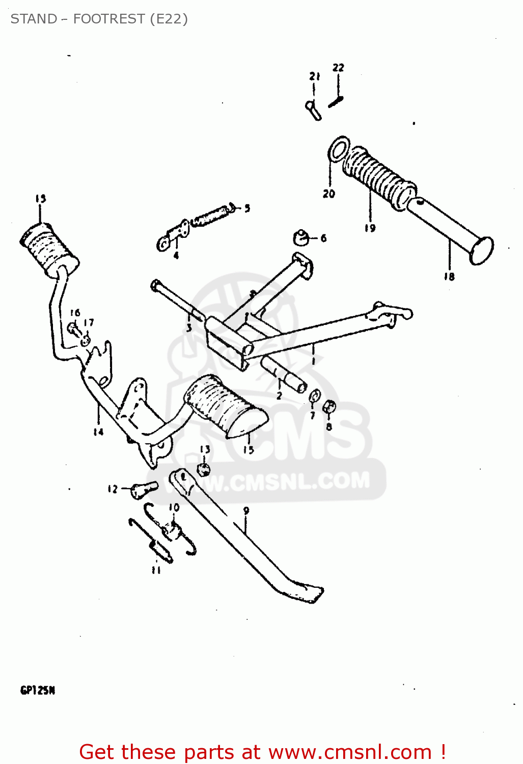 STAND - FOOTREST (E22) GP125U 1978 (C) (E01 E02 E04 E06 E13 E14 E17 E18 E21 E22 E24 E32