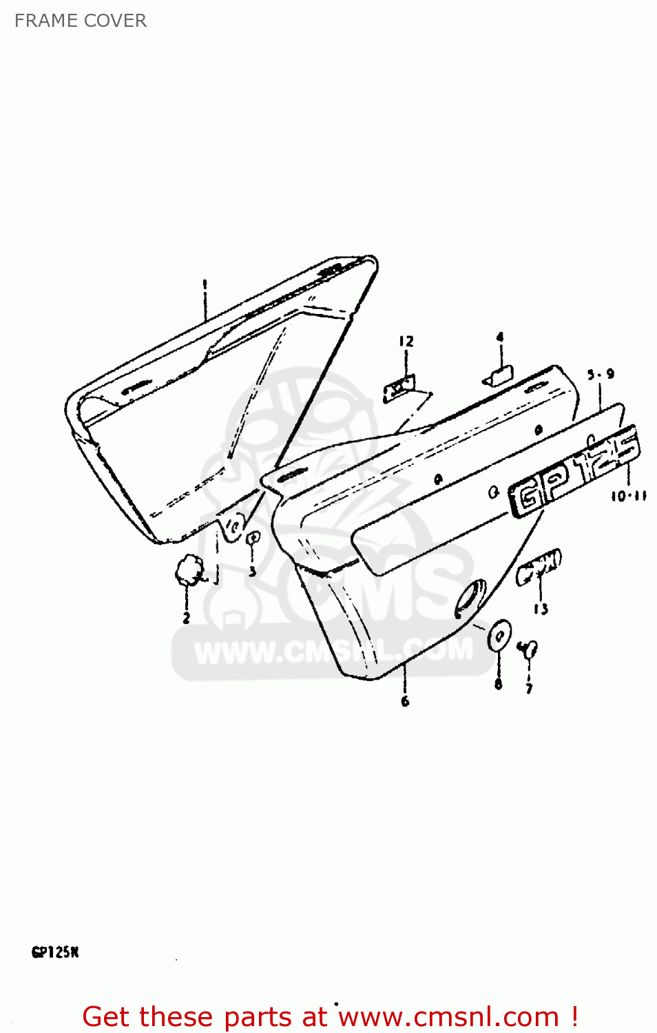 FRAME COVER GP125U 1978 (C) (E01 E02 E04 E06 E13 E14 E17 E18 E21 E22 E24 E32