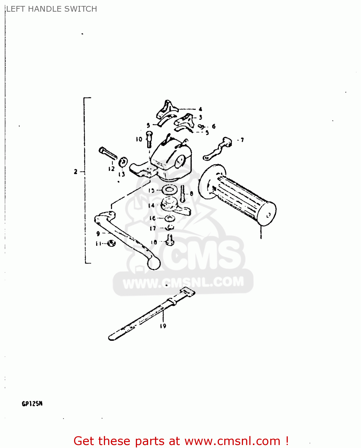 LEFT HANDLE SWITCH GP125U 1978 (C) (E01 E02 E04 E06 E13 E14 E17 E18 E21 E22 E24 E32