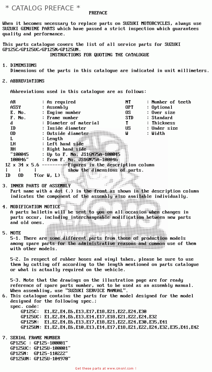 * CATALOG PREFACE * GP125U 1978 (C) (E01 E02 E04 E06 E13 E14 E17 E18 E21 E22 E24 E32