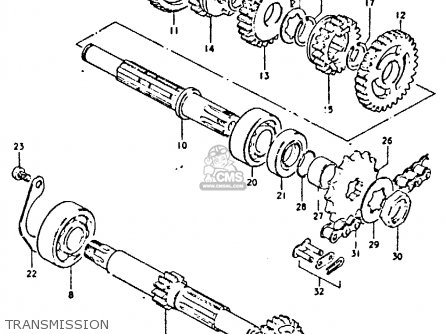 TRANSMISSION - GP125U 1978 (C) (E01 E02 E04 E06 E13 E14 E17 E18 E21 E22 E24 E32