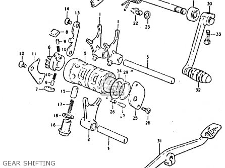 GEAR SHIFTING - GP125U 1978 (C) (E01 E02 E04 E06 E13 E14 E17 E18 E21 E22 E24 E32