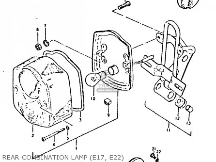 REAR COMBINATION LAMP (E17, E22) - GP125U 1978 (C) (E01 E02 E04 E06 E13 E14 E17 E18 E21 E22 E24 E32