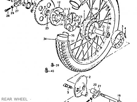 REAR WHEEL - GP125U 1978 (C) (E01 E02 E04 E06 E13 E14 E17 E18 E21 E22 E24 E32