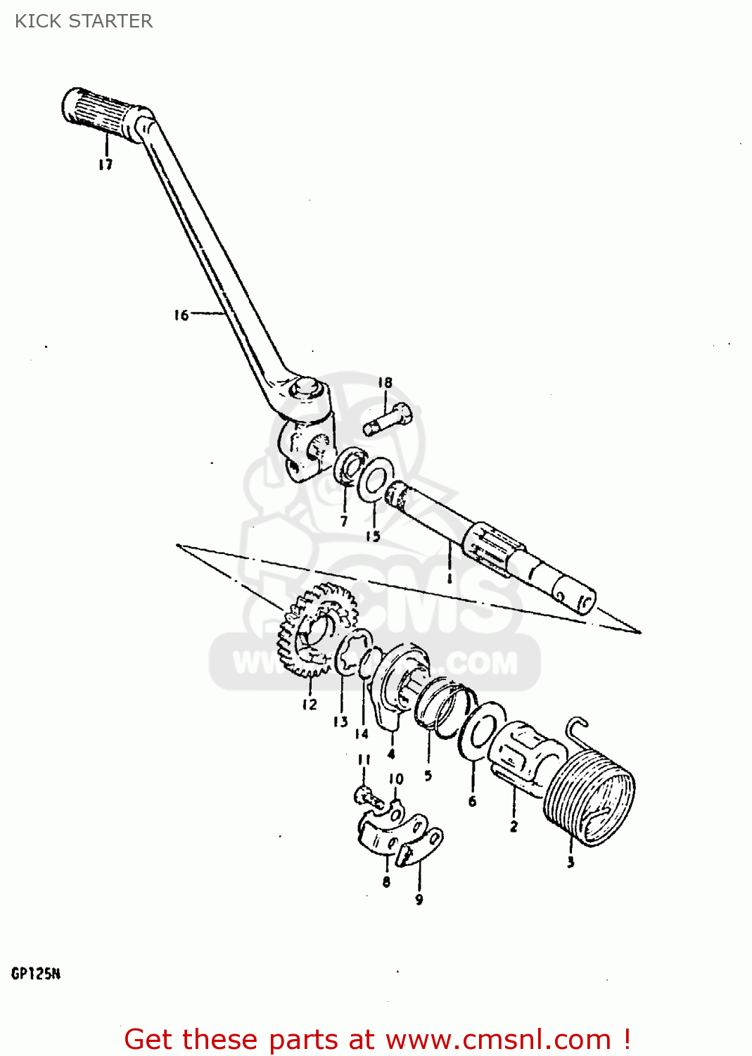 KICK STARTER GP125U 1979 (N) (01 02 04 06 10 13 14 17 18 21 22 24 32 35 41 42