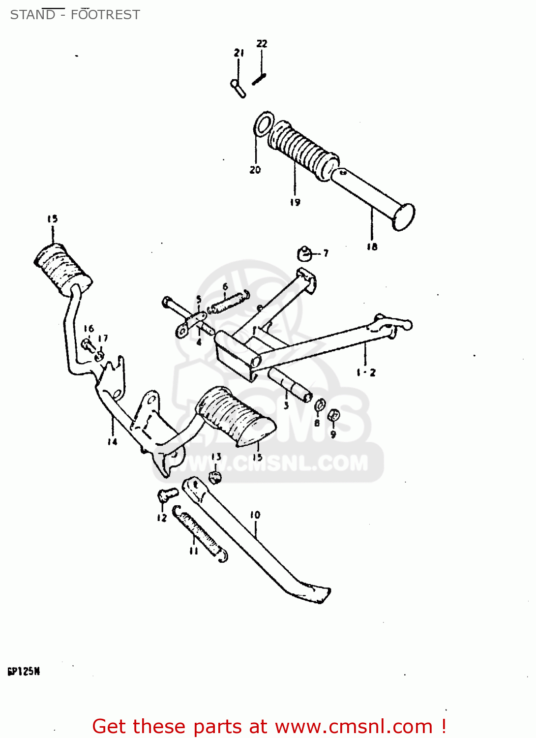 STAND - FOOTREST GP125U 1979 (N) (01 02 04 06 10 13 14 17 18 21 22 24 32 35 41 42