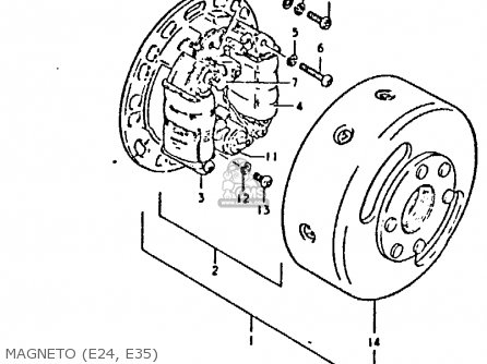 MAGNETO (E24, E35) - GP125U 1979 (N) (01 02 04 06 10 13 14 17 18 21 22 24 32 35 41 42