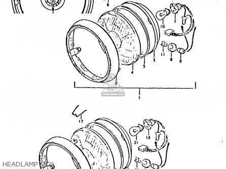 HEADLAMP (E2) - GP125U 1979 (N) (01 02 04 06 10 13 14 17 18 21 22 24 32 35 41 42