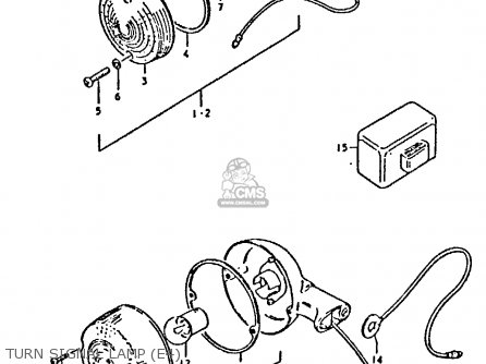 TURN SIGNAL LAMP (E4) - GP125U 1979 (N) (01 02 04 06 10 13 14 17 18 21 22 24 32 35 41 42