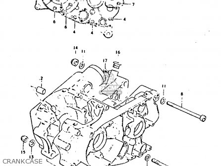 CRANKCASE - GP125U 1979 (N) (01 02 04 06 10 13 14 17 18 21 22 24 32 35 41 42