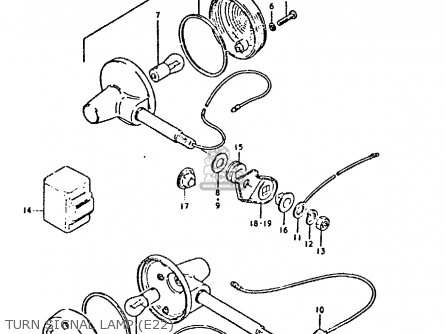 TURN SIGNAL LAMP (E22) - GP125U 1979 (N) (01 02 04 06 10 13 14 17 18 21 22 24 32 35 41 42