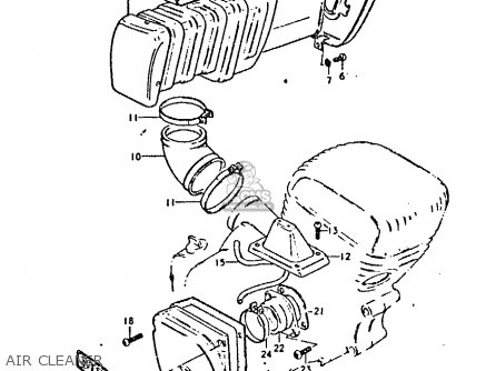 AIR CLEANER - GP125U 1979 (N) (01 02 04 06 10 13 14 17 18 21 22 24 32 35 41 42