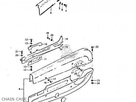 CHAIN CASE - GP125U 1979 (N) (01 02 04 06 10 13 14 17 18 21 22 24 32 35 41 42