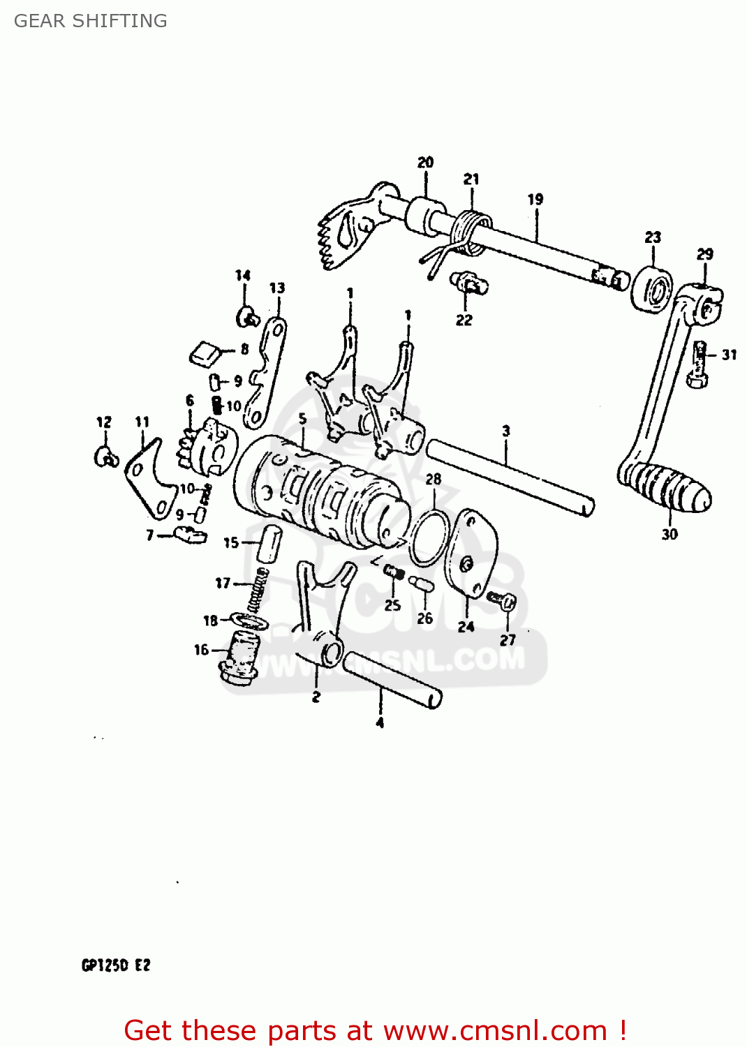 GEAR SHIFTING GP125U 1981 (X) SWEDEN GREECE (E17 E41)