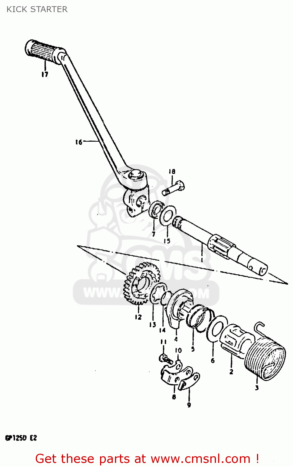 KICK STARTER GP125U 1981 (X) SWEDEN GREECE (E17 E41)