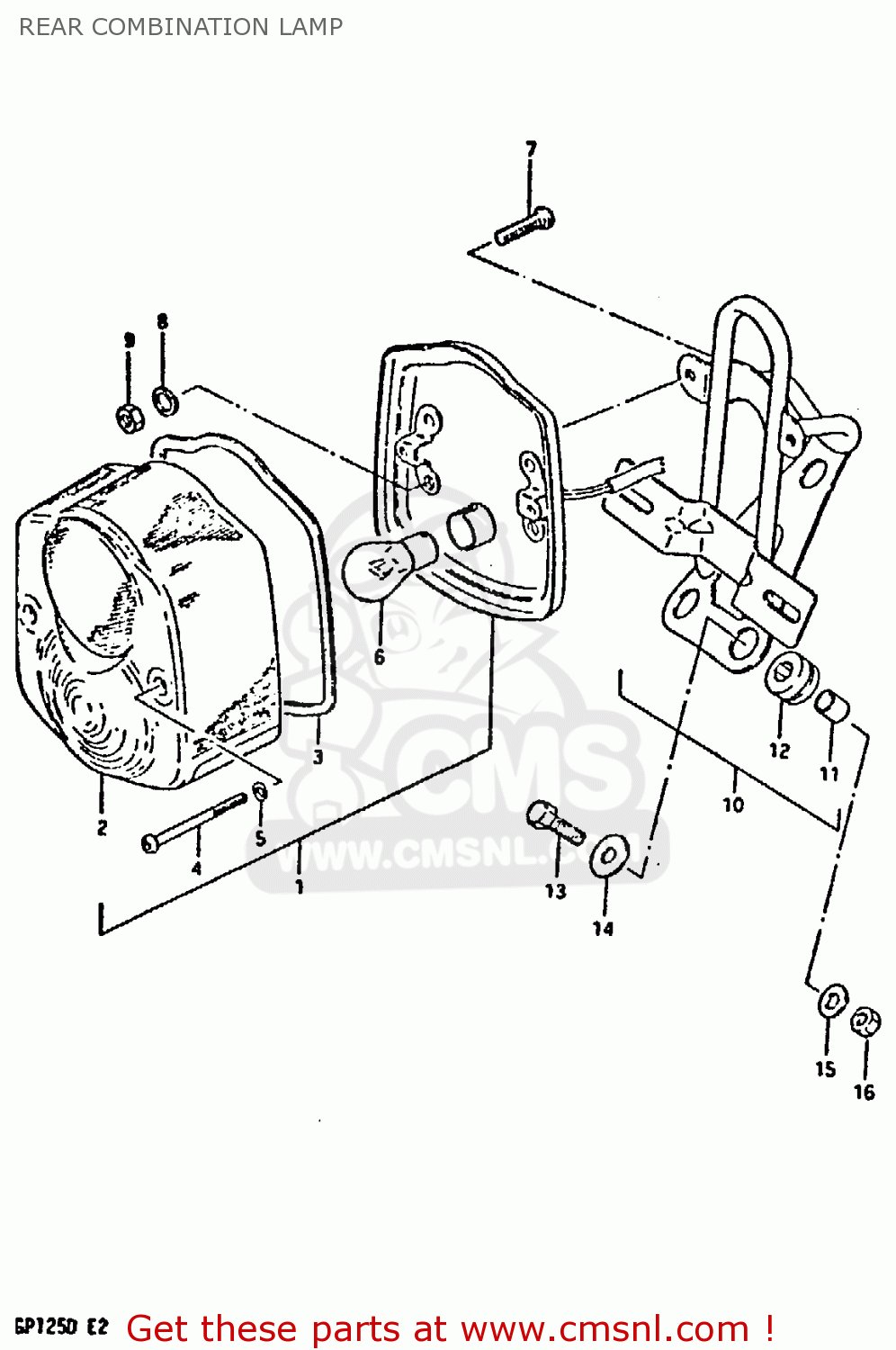 REAR COMBINATION LAMP GP125U 1981 (X) SWEDEN GREECE (E17 E41)