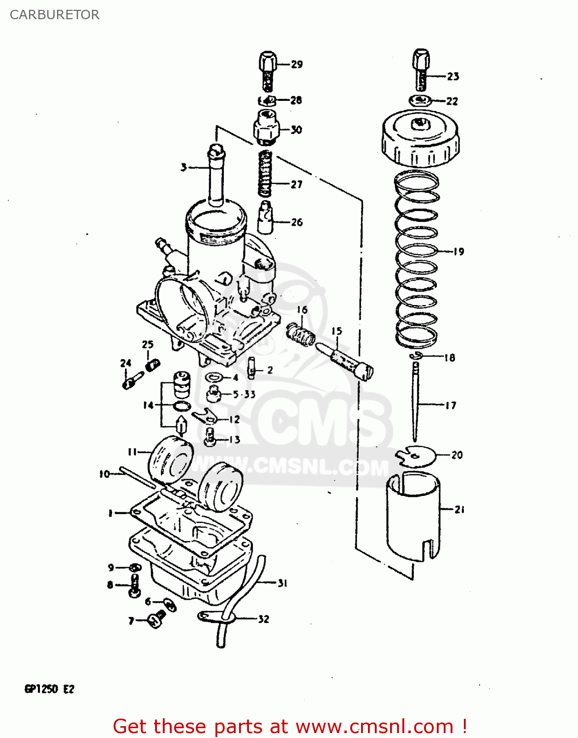 CARBURETOR GP125U 1981 (X) SWEDEN GREECE (E17 E41)