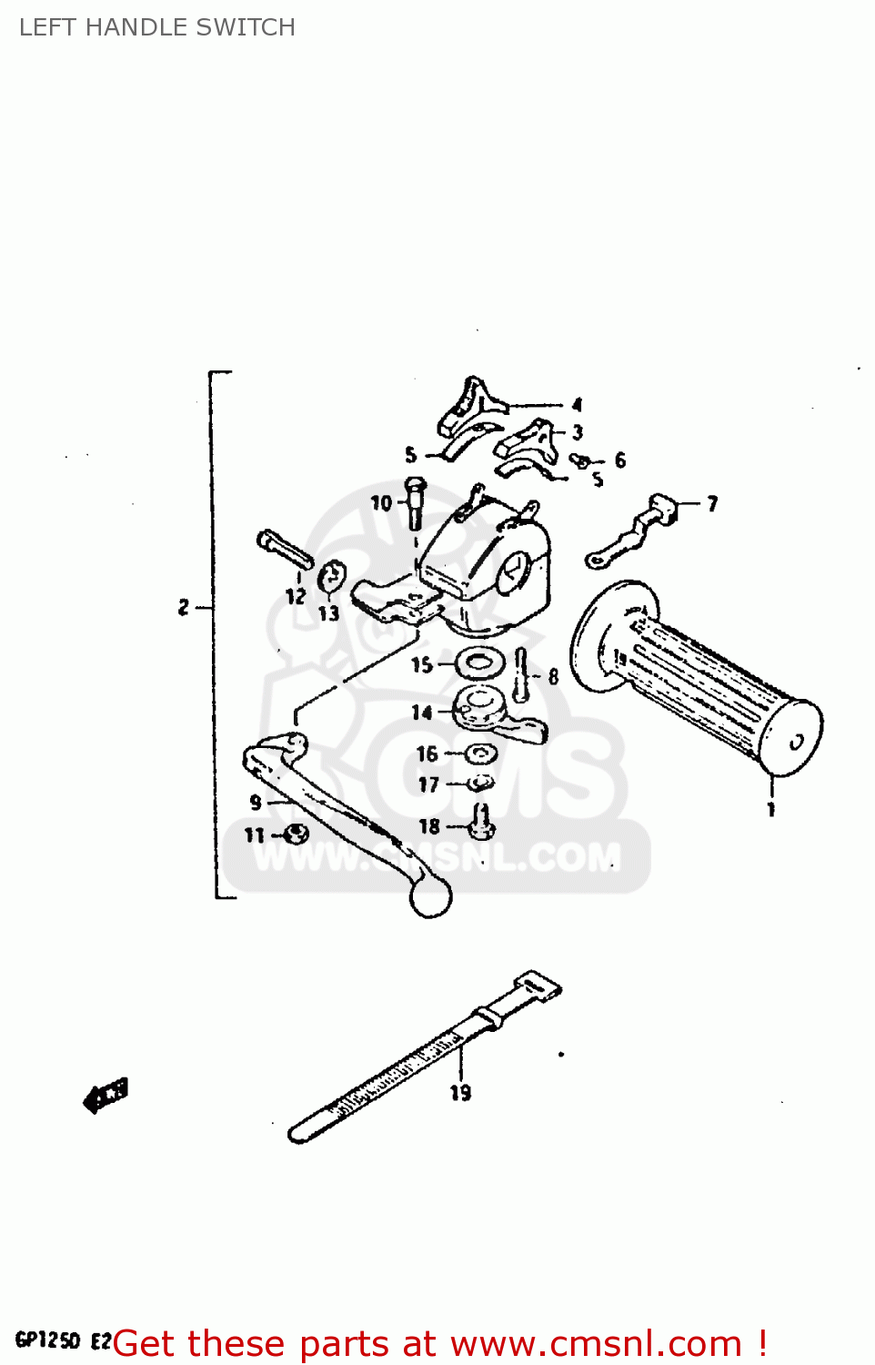 LEFT HANDLE SWITCH GP125U 1981 (X) SWEDEN GREECE (E17 E41)