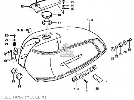 FUEL TANK (MODEL X) - GP125U 1981 (X) SWEDEN GREECE (E17 E41)