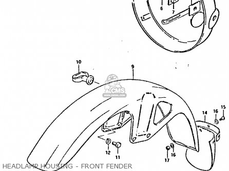 HEADLAMP HOUSING - FRONT FENDER - GP125U 1981 (X) SWEDEN GREECE (E17 E41)