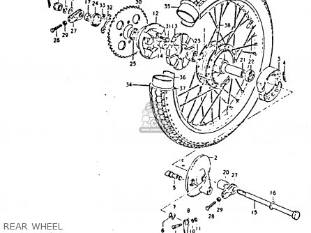 REAR WHEEL - GP125U 1981 (X) SWEDEN GREECE (E17 E41)