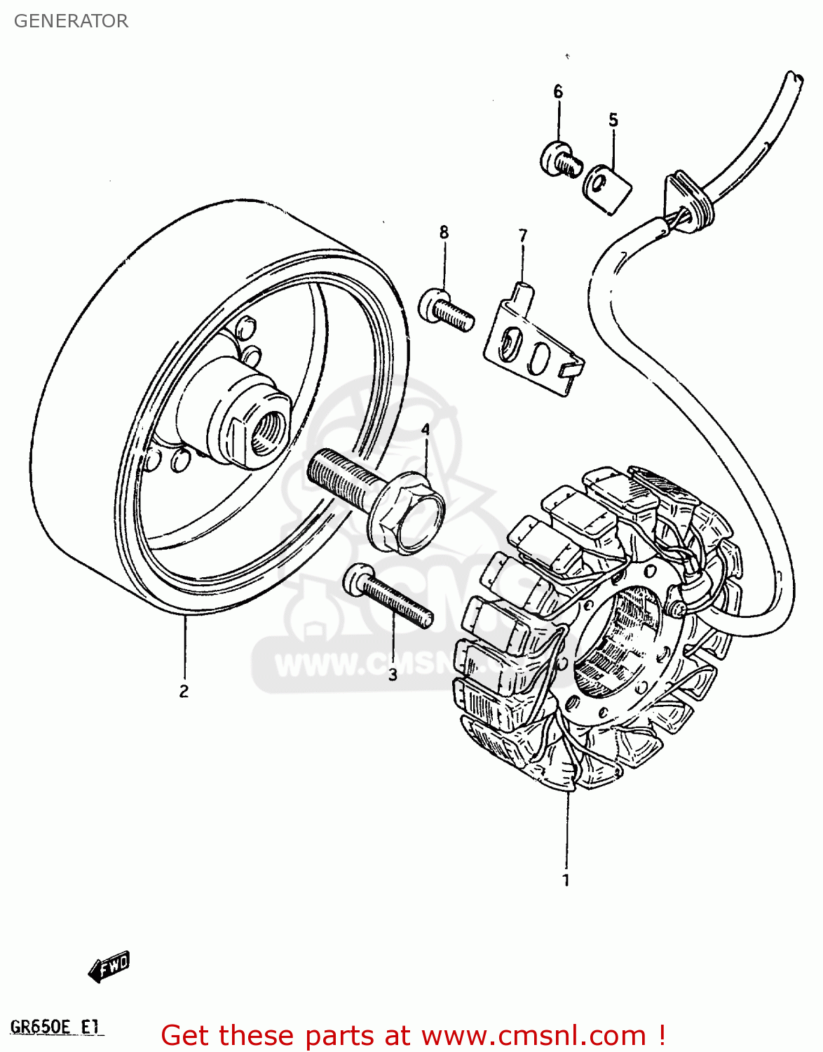 GENERATOR GR650 1983 (D) (E01 E02 E04 06 15 16 17 18 21 22 24 25 26 34 39)