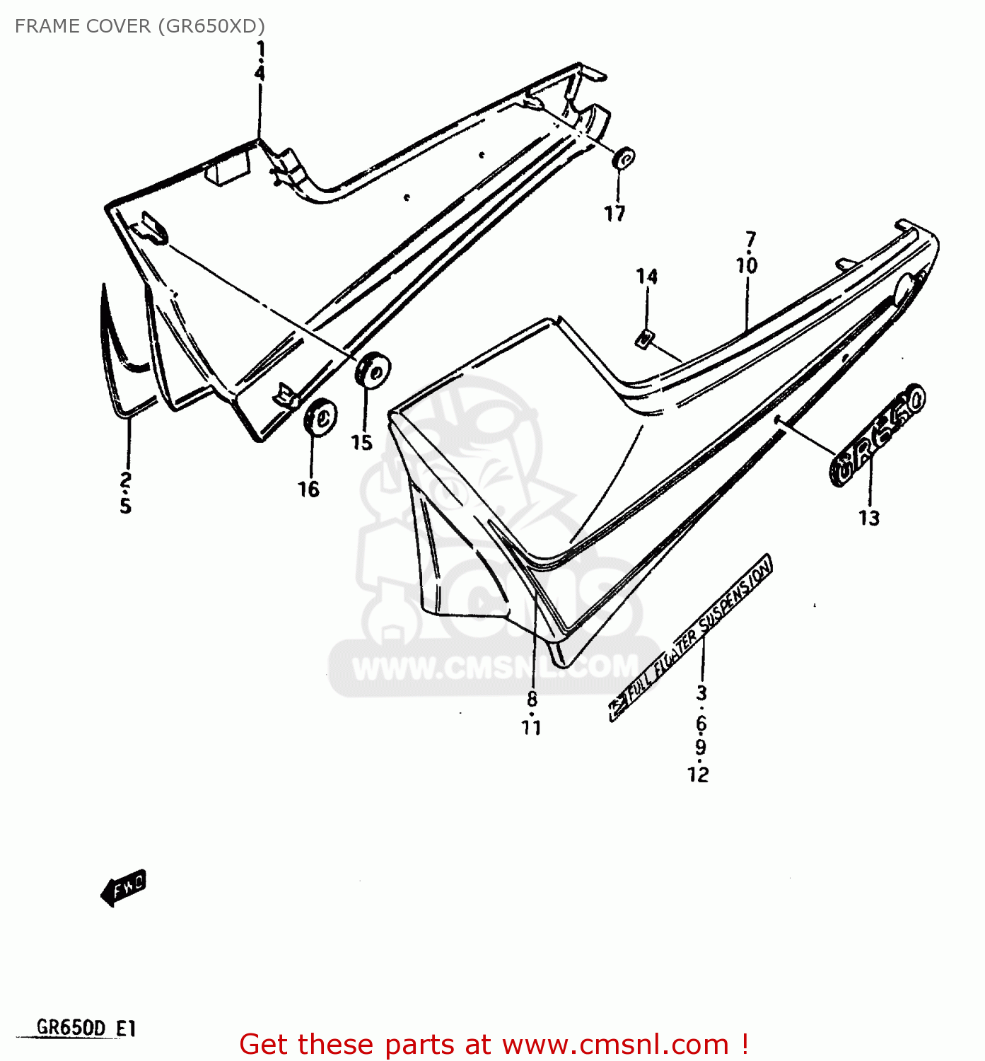 FRAME COVER (GR650XD) GR650 1983 (D) (E01 E02 E04 06 15 16 17 18 21 22 24 25 26 34 39)