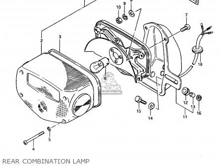 REAR COMBINATION LAMP - GR650 1983 (D) (E01 E02 E04 06 15 16 17 18 21 22 24 25 26 34 39)