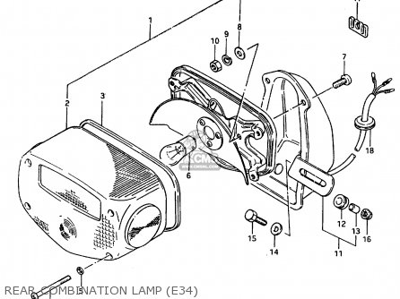 REAR COMBINATION LAMP (E34) - GR650 1983 (D) (E01 E02 E04 06 15 16 17 18 21 22 24 25 26 34 39)