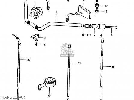 HANDLEBAR - GR650 1983 (D) (E01 E02 E04 06 15 16 17 18 21 22 24 25 26 34 39)