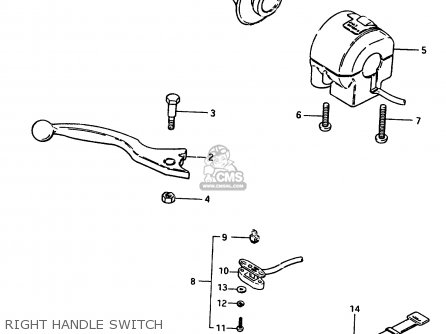 RIGHT HANDLE SWITCH - GR650 1983 (D) (E01 E02 E04 06 15 16 17 18 21 22 24 25 26 34 39)