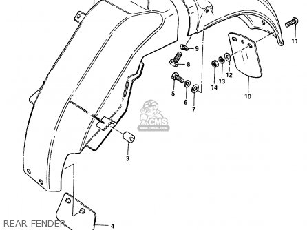REAR FENDER - GR650 1983 (D) (E01 E02 E04 06 15 16 17 18 21 22 24 25 26 34 39)