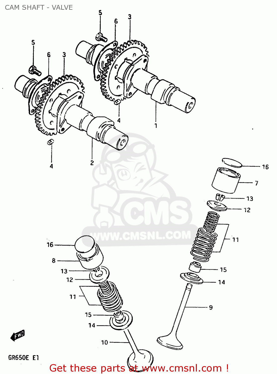 CAM SHAFT - VALVE GR650 1984 (E) (E01 E04 E15 E16 E17 E21 E22 E24 E26 E34 E39)