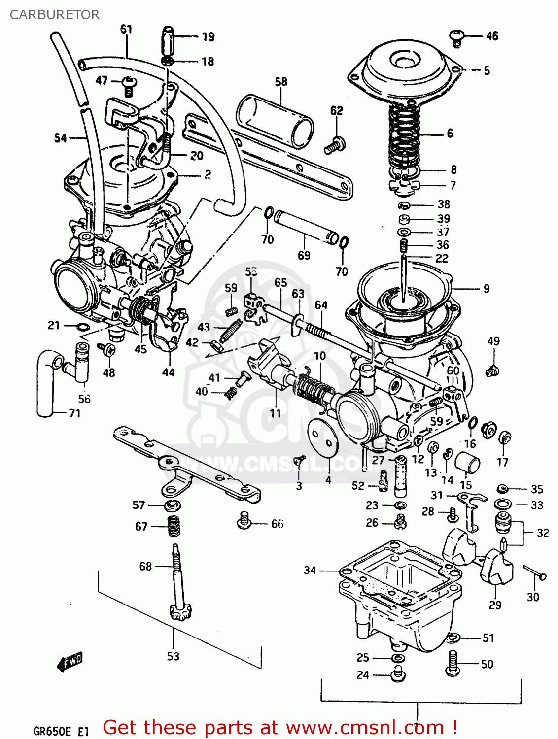 CARBURETOR GR650 1984 (E) (E01 E04 E15 E16 E17 E21 E22 E24 E26 E34 E39)