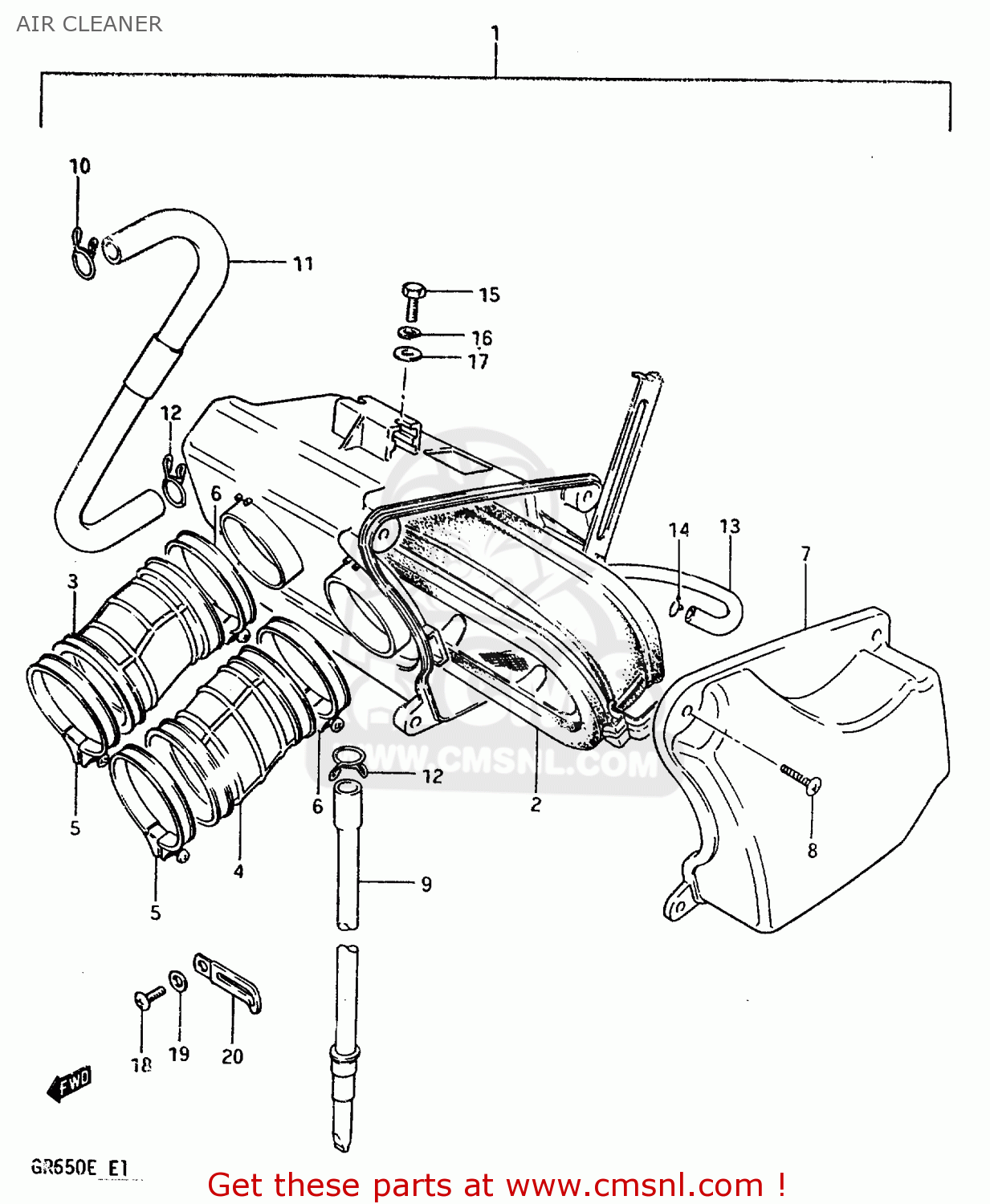 AIR CLEANER GR650 1984 (E) (E01 E04 E15 E16 E17 E21 E22 E24 E26 E34 E39)