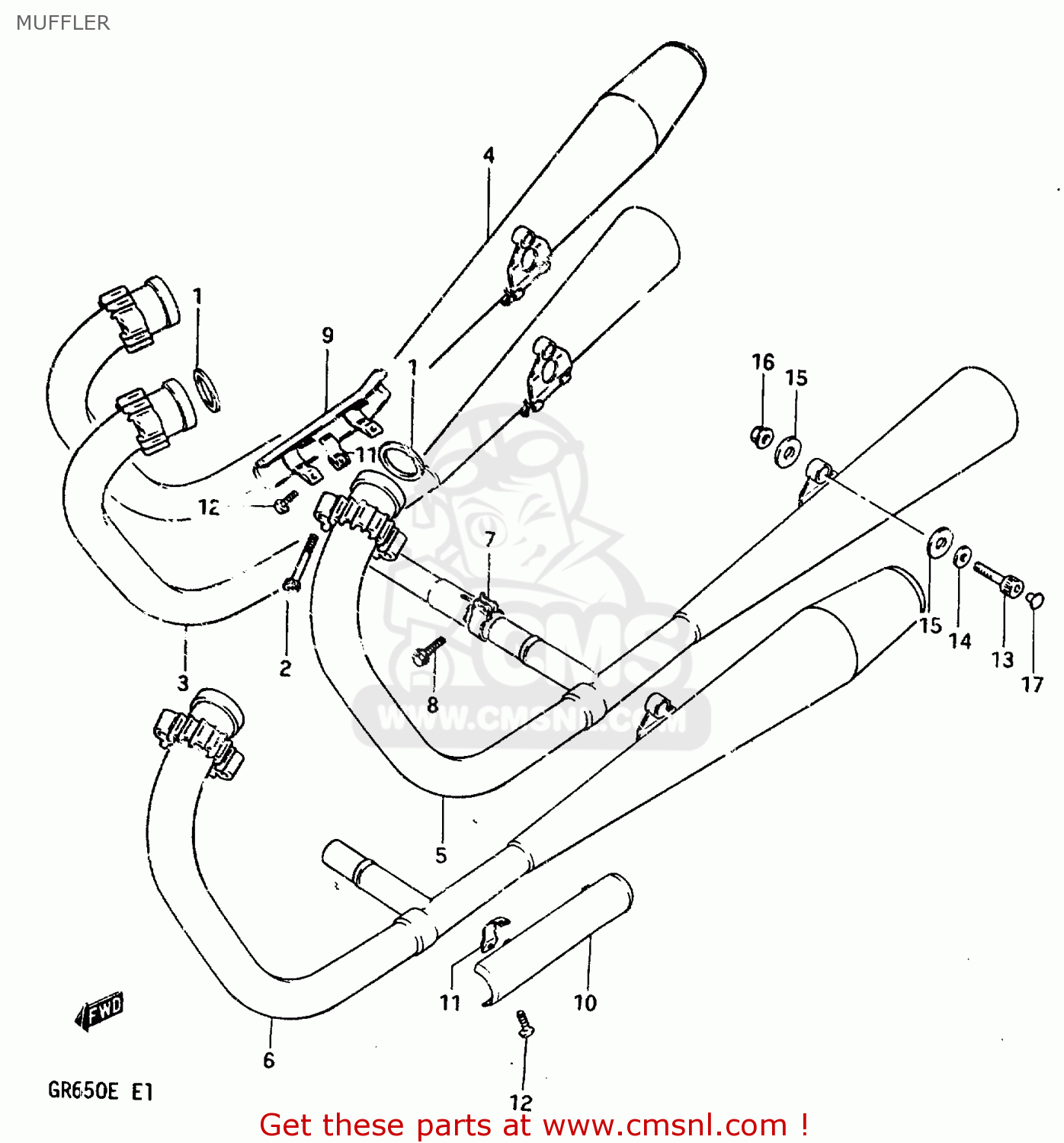 MUFFLER GR650 1984 (E) (E01 E04 E15 E16 E17 E21 E22 E24 E26 E34 E39)
