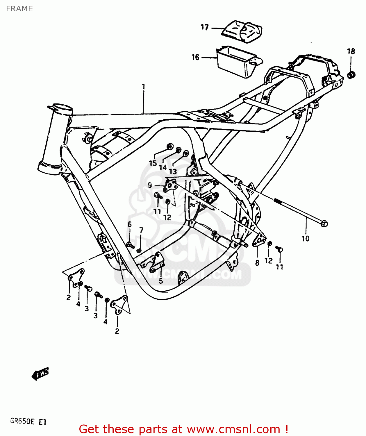 FRAME GR650 1984 (E) (E01 E04 E15 E16 E17 E21 E22 E24 E26 E34 E39)