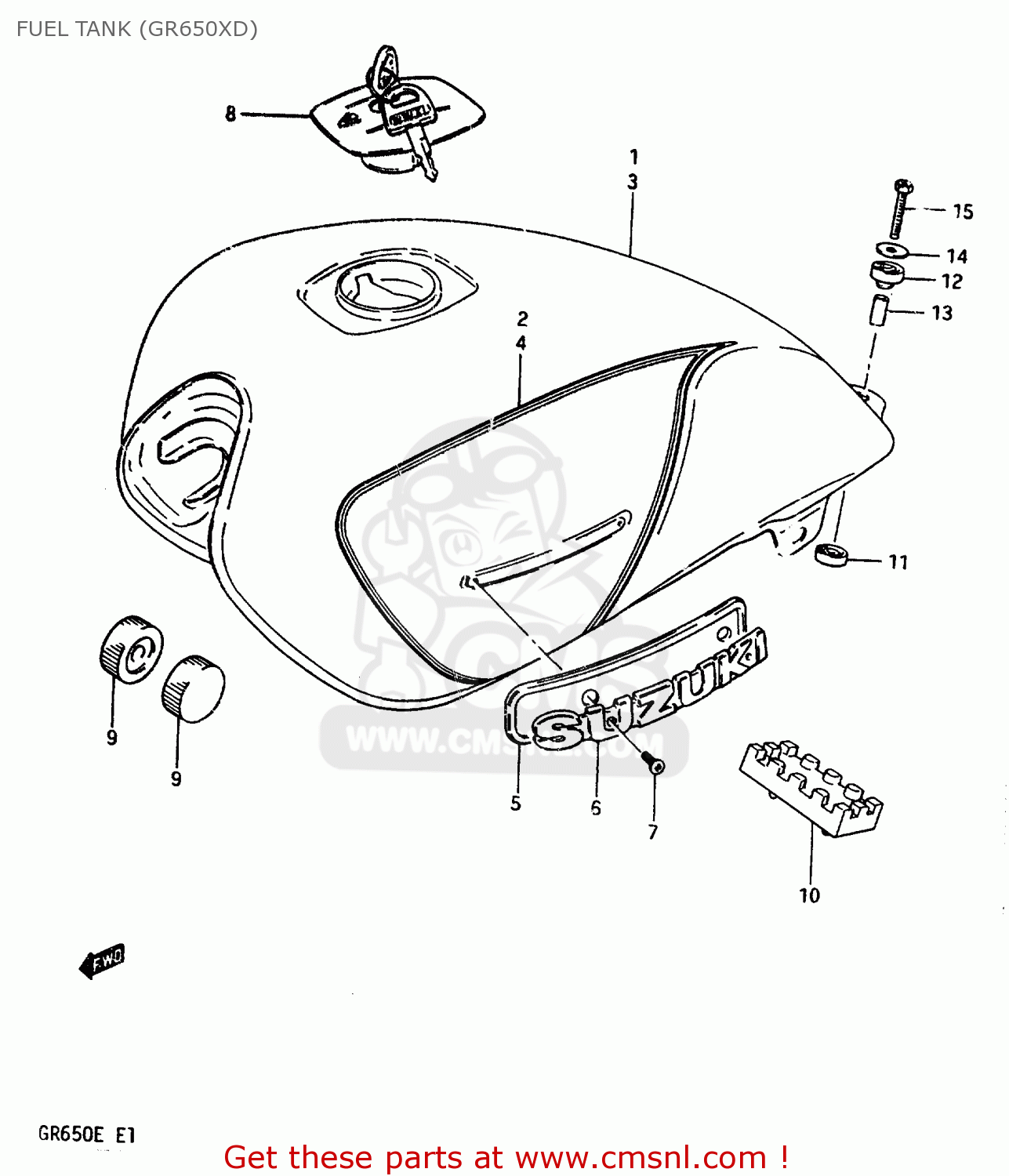 FUEL TANK (GR650XD) GR650 1984 (E) (E01 E04 E15 E16 E17 E21 E22 E24 E26 E34 E39)