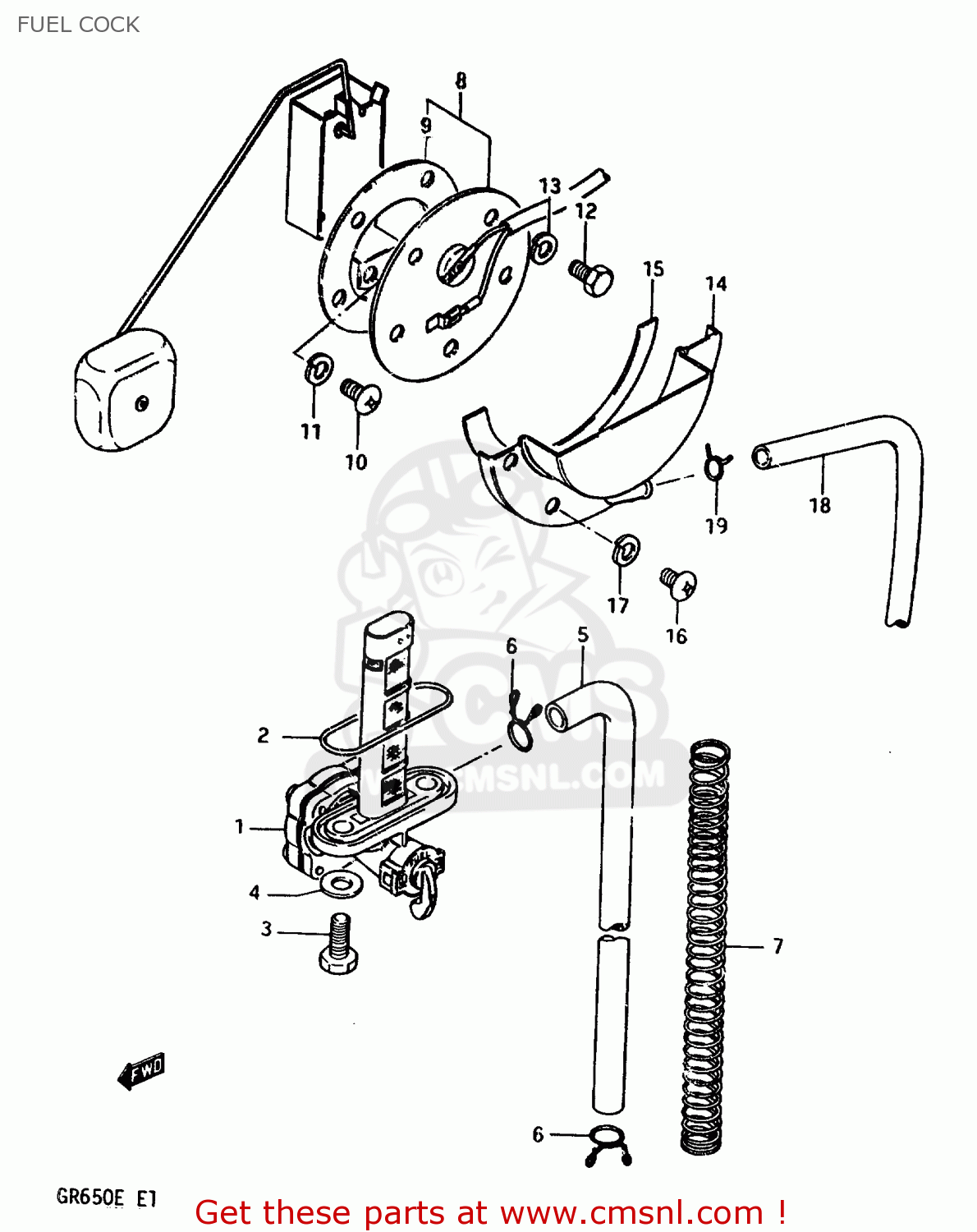 FUEL COCK GR650 1984 (E) (E01 E04 E15 E16 E17 E21 E22 E24 E26 E34 E39)